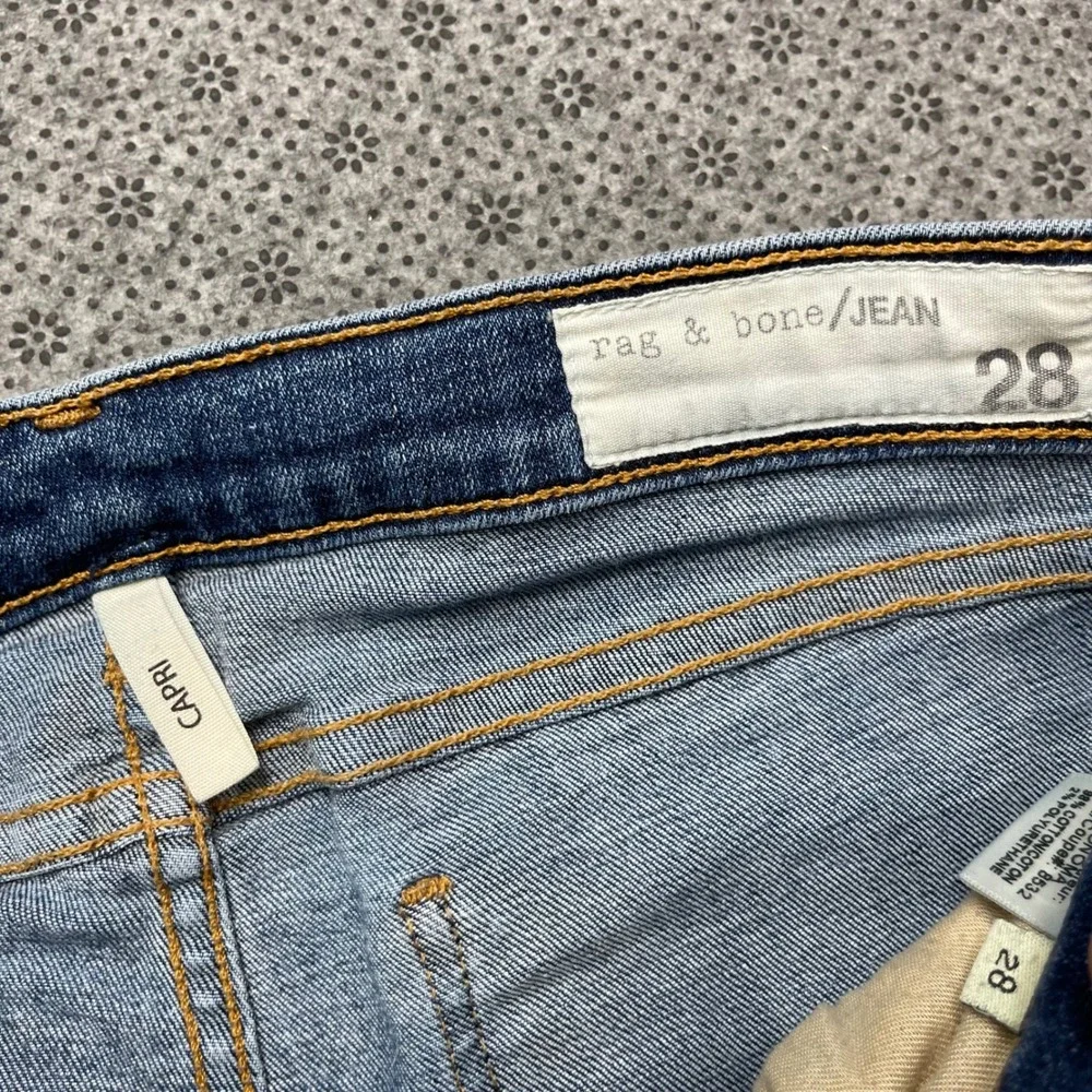 Rag & Bone Sonoma Capri Jeans Blue Slim Straight Stretch Denim Size 28 W1526K520